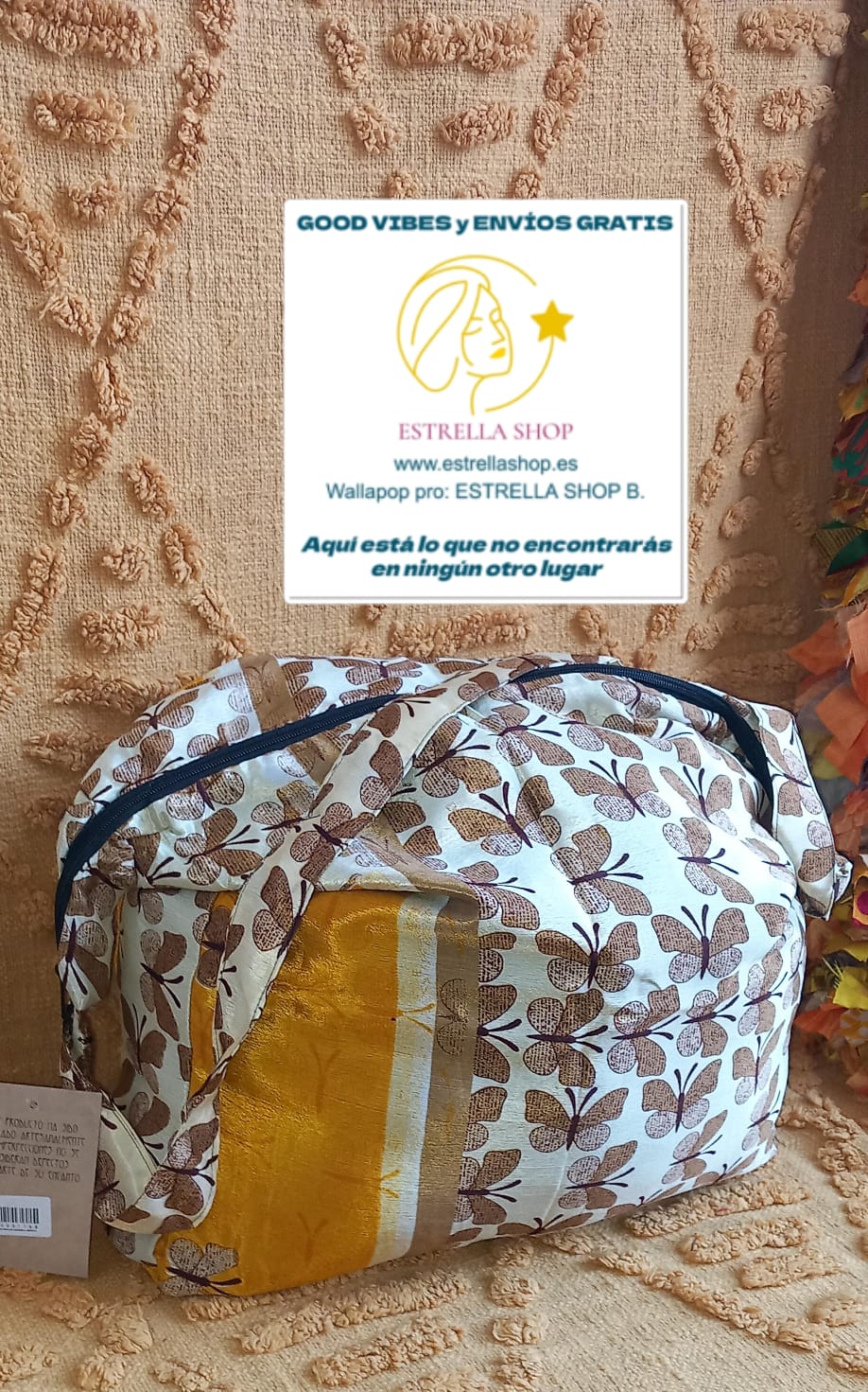 BOLSO SEDA CON CREMALLERA,AUTÉNTICA ARTESANÍA INDIA CON MÁGICOS COLORES.ENVÍO GRATIS SIN PEDIDO MÍNIMO.