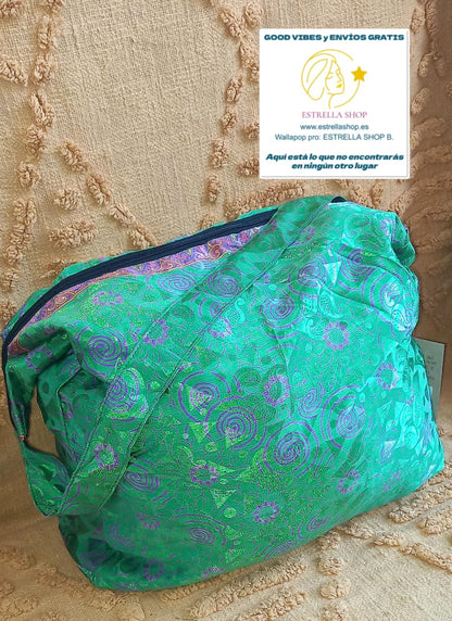 BOLSO ARTESANAL CON CREMALLERA,AUTÉNTICA ARTESANÍA INDIA CON MÁGICOS COLORES.ENVÍO GRATIS SIN PEDIDO MÍNIMO.