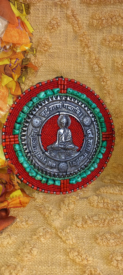 PIEZA DECORATIVA DE METAL CON PIEDRAS Y MINERALES CON UN TOQUE MÁGICO.20CM. ENVÍO GRATIS SIN PEDIDO MÍNIMO.