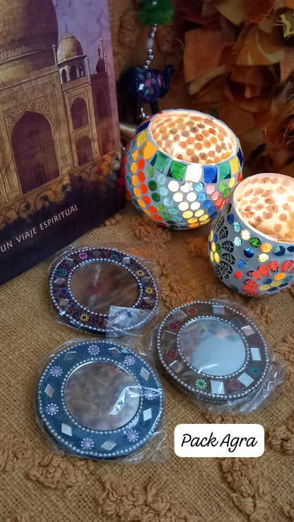 PACK 3 ESPEJOS CRISTALITOS,PEQUEÑOS TESOROS ARTESANALES PARA LO COTIDIANO.ENVÍO GRATIS SIN PEDIDO MÍNIMO.