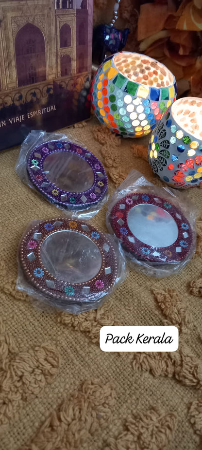 PACK 3 ESPEJOS CRISTALITOS,PEQUEÑOS TESOROS ARTESANALES PARA LO COTIDIANO.ENVÍO GRATIS SIN PEDIDO MÍNIMO.