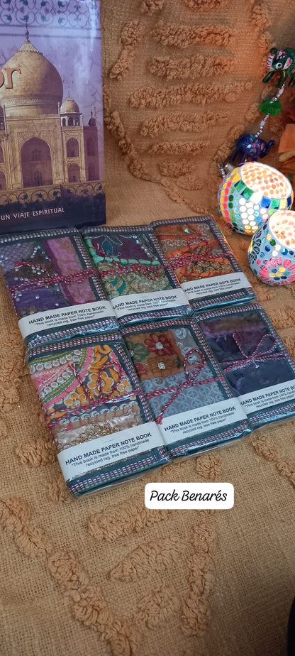 6 LIBRETAS PATCHWORK HECHAS A MANO ARTESANALMENTE EN INDIA.ENVÍO GRATIS IN PEDIDO MÍNIMO.