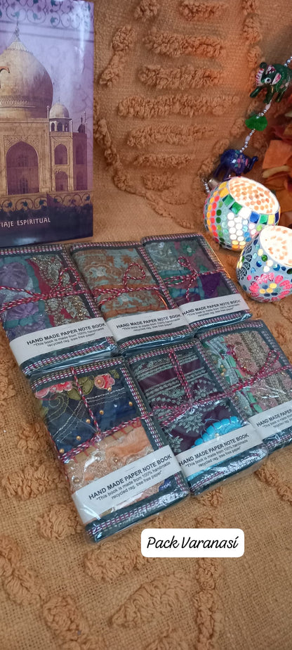 6 LIBRETAS PATCHWORK HECHAS A MANO ARTESANALMENTE EN INDIA.ENVÍO GRATIS IN PEDIDO MÍNIMO.