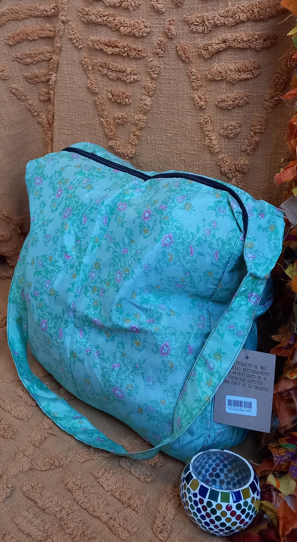 BOLSO SEDA CON CREMALLERA,AUTÉNTICA ARTESANÍA INDIA CON MÁGICOS COLORES.ENVÍO GRATIS SIN PEDIDO MÍNIMO.