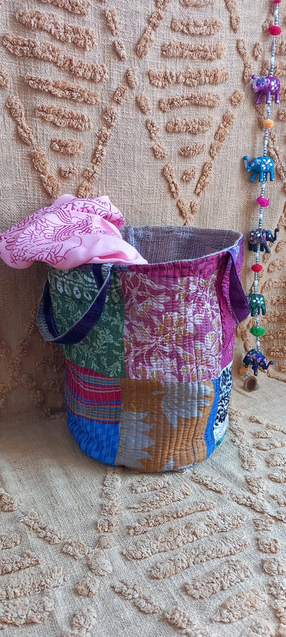 CESTO MULTIFUNCIONAL PATCHWORK 25X30 ENVÍO GRATIS SIN PEDIDO MÍNIMO