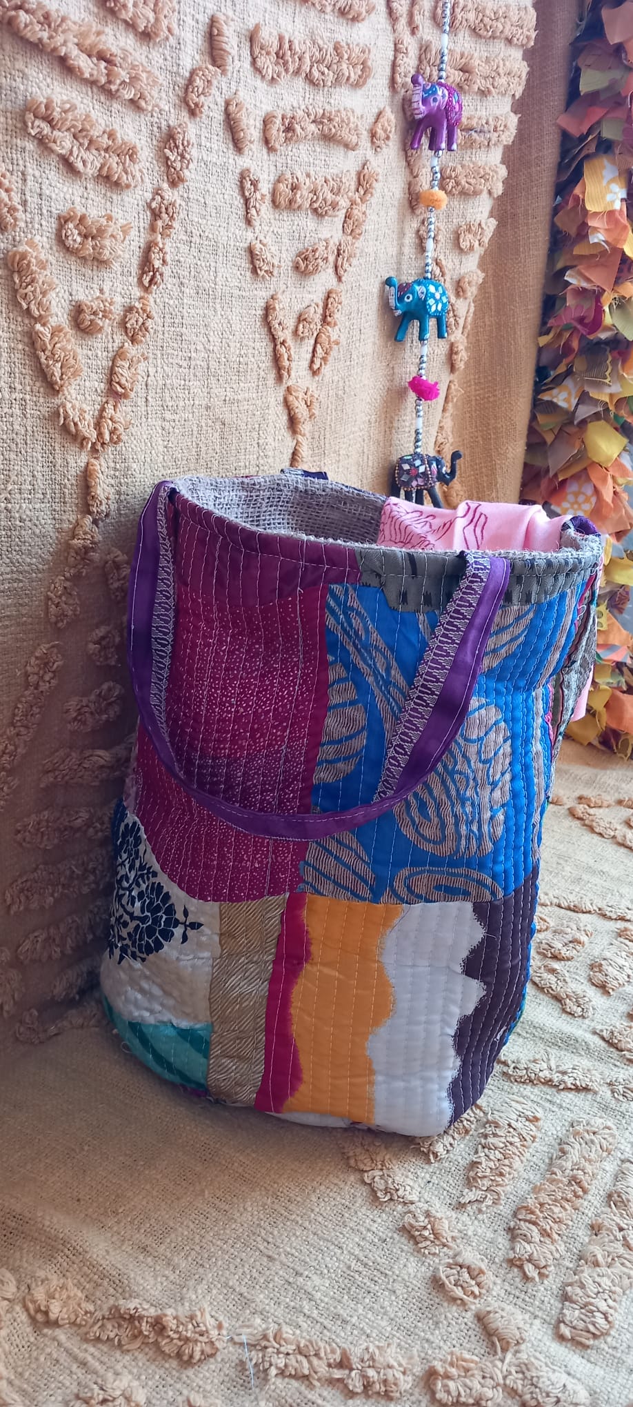 CESTO MULTIFUNCIONAL PATCHWORK 25X30 ENVÍO GRATIS SIN PEDIDO MÍNIMO