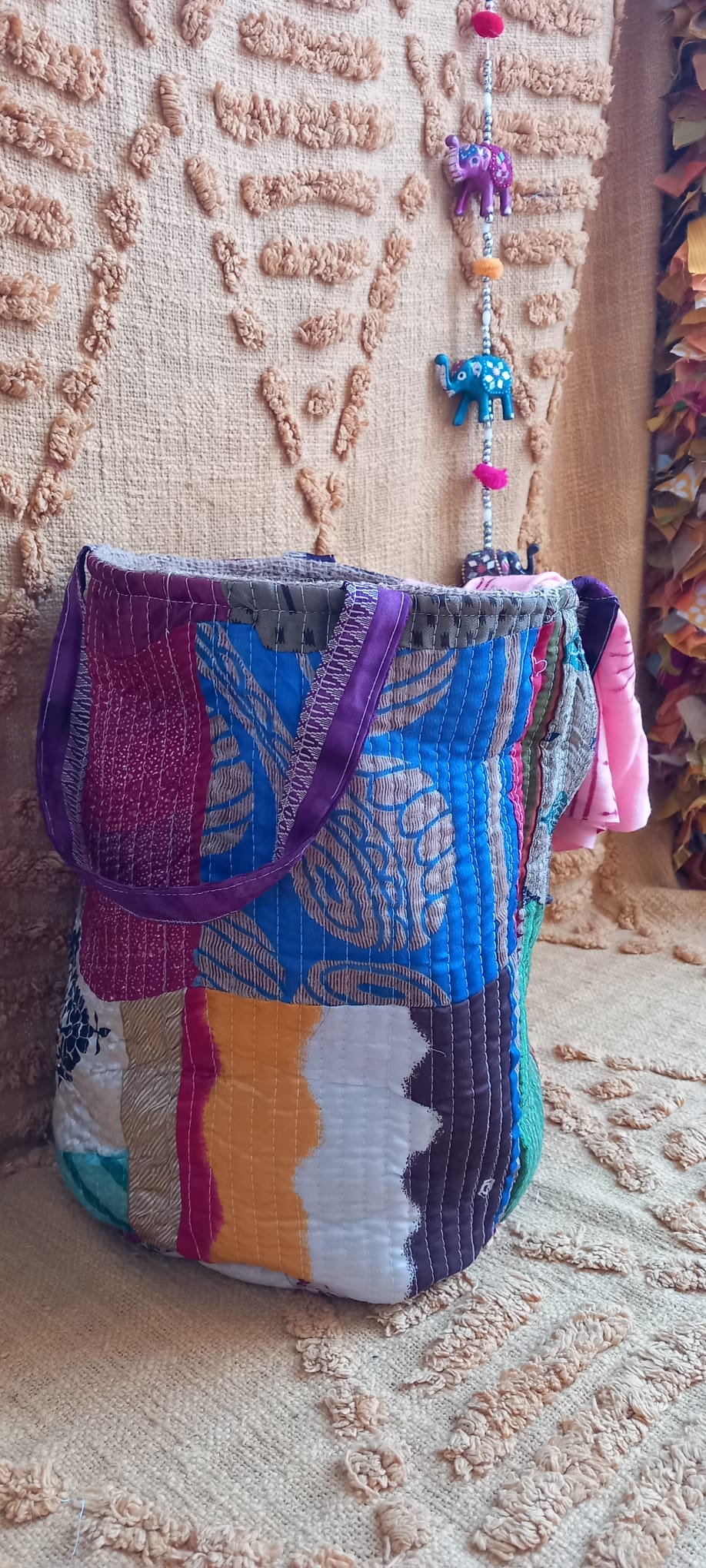 CESTO MULTIFUNCIONAL PATCHWORK 25X30 ENVÍO GRATIS SIN PEDIDO MÍNIMO