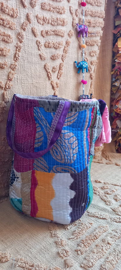 CESTO MULTIFUNCIONAL PATCHWORK 25X30 ENVÍO GRATIS SIN PEDIDO MÍNIMO