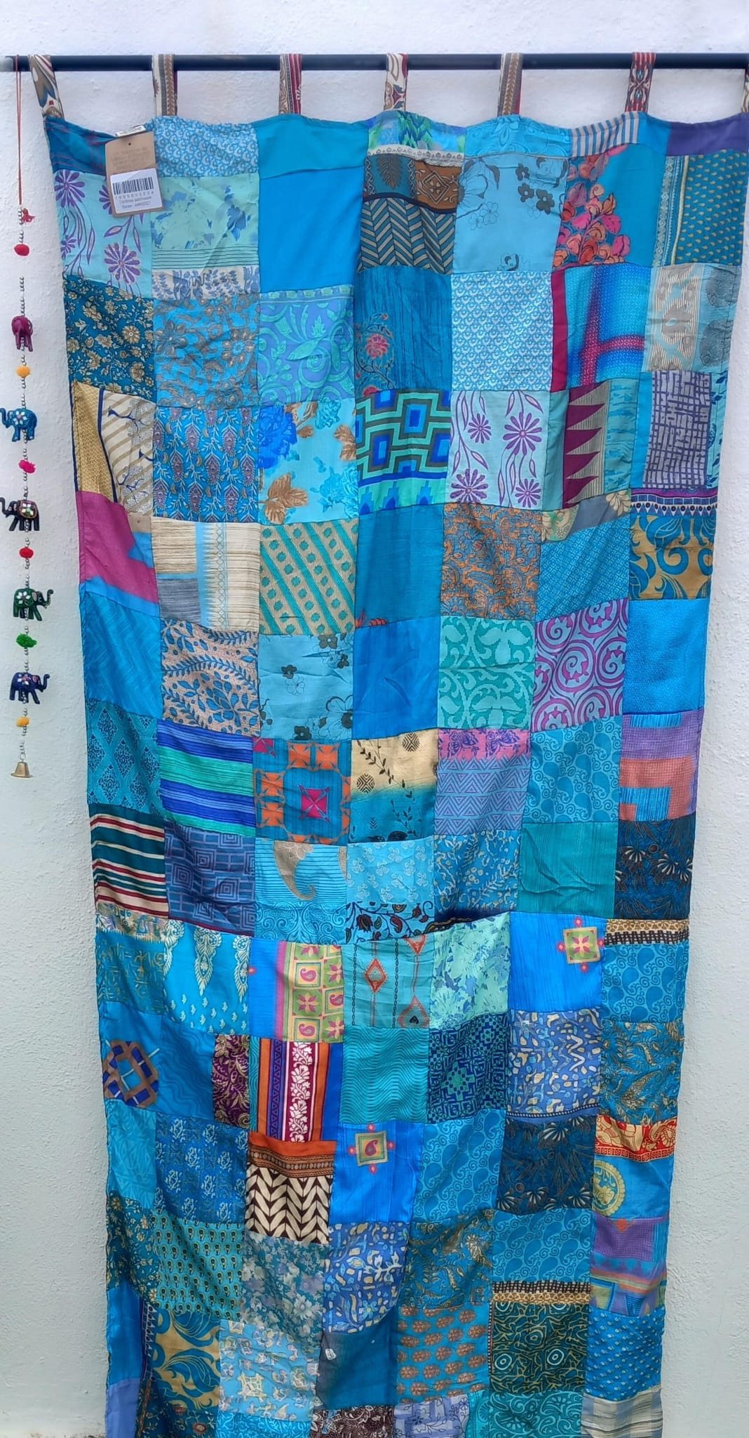 CORTINA MÁGICA PORQUE ES REVERSIBLE PATCHWORK A 2 CARAS YA CONFECCIONADA.ENVÍO GRATIS.