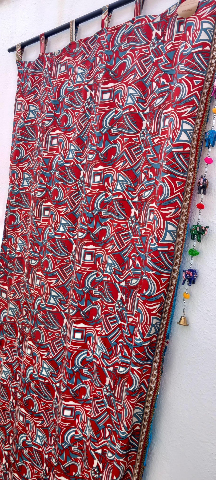CORTINA MÁGICA PORQUE ES REVERSIBLE PATCHWORK A 2 CARAS YA CONFECCIONADA.ENVÍO GRATIS.