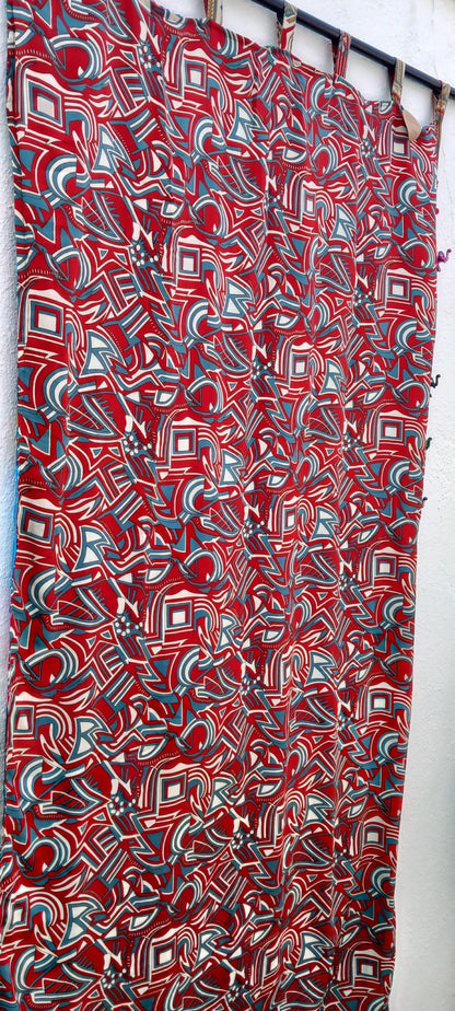CORTINA MÁGICA PORQUE ES REVERSIBLE PATCHWORK A 2 CARAS YA CONFECCIONADA.ENVÍO GRATIS.
