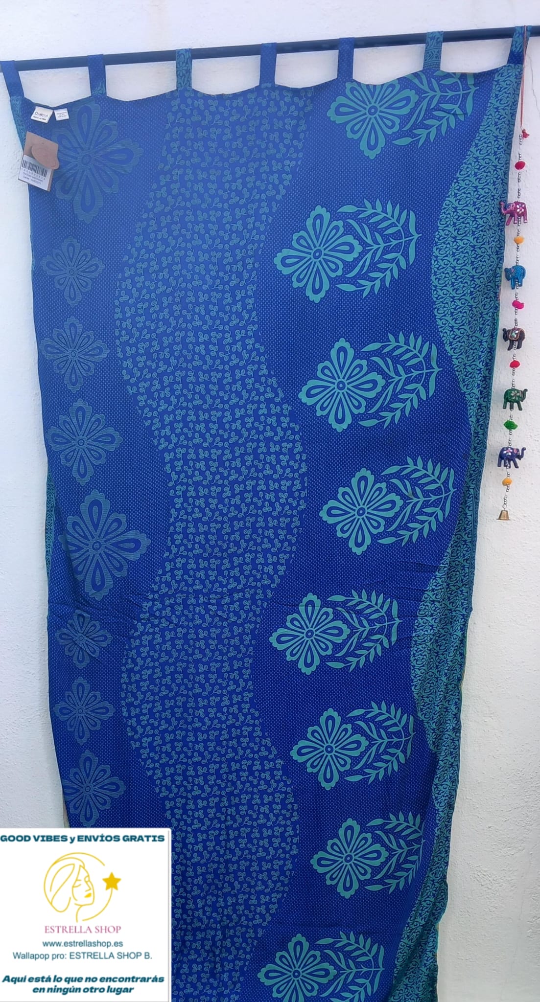 CORTINA MÁGICA PORQUE ES REVERSIBLE PATCHWORK A 2 CARAS YA CONFECCIONADA.ENVÍO GRATIS.