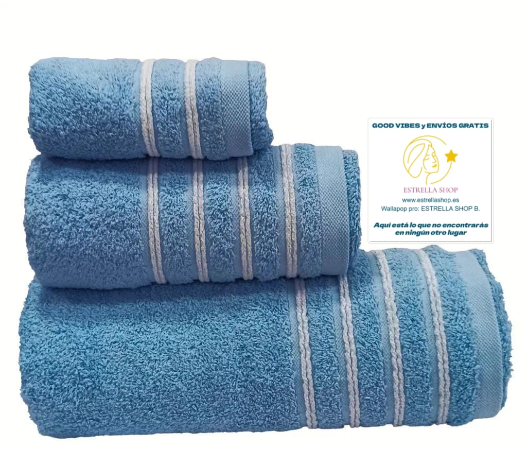 Juego de Toallas CHENILLE 3 Piezas. MUY ABSORBENTES MULLIDAS Y AGRADABLES AL TACTO.

Calidad Rizo 100 % Algodon puro 600 gr./m2

3 Tamaños. Disponible en 2 colores. Rosa y Azul.&nbsp;