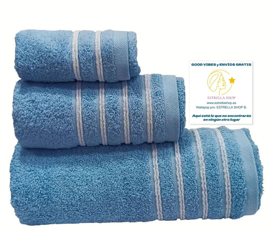 Juego de Toallas CHENILLE 3 Piezas. MUY ABSORBENTES MULLIDAS Y AGRADABLES AL TACTO.

Calidad Rizo 100 % Algodon puro 600 gr./m2

3 Tamaños. Disponible en 2 colores. Rosa y Azul.&nbsp;