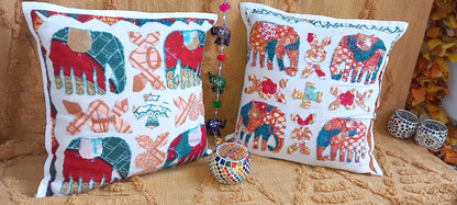 PACK 2 FUNDAS DE COJÍN DHARMA INDIA. HECHAS A MANO EN INDIA CON APERTURA TRASERA.ENVÍO GRATIS SIN PEDIDO MINIMO.