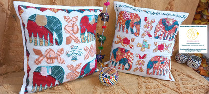 PACK 2 FUNDAS DE COJÍN DHARMA INDIA. HECHAS A MANO EN INDIA CON APERTURA TRASERA.ENVÍO GRATIS SIN PEDIDO MINIMO.