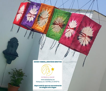 LÁMPARAS DECORATIVAS CON TRADICIÓN TYE DYE ARTESANALMENTE ELABORADAS.ENVÍO GRATIS SIN PEDIDO MÍNIO.