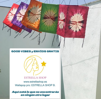 LÁMPARAS DECORATIVAS CON TRADICIÓN TYE DYE ARTESANALMENTE ELABORADAS.ENVÍO GRATIS SIN PEDIDO MÍNIO.