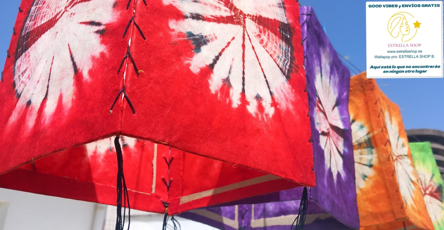 LÁMPARAS DECORATIVAS CON TRADICIÓN TYE DYE ARTESANALMENTE ELABORADAS.ENVÍO GRATIS SIN PEDIDO MÍNIO.