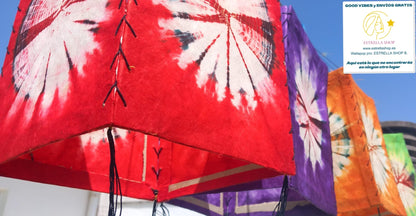 LÁMPARAS DECORATIVAS CON TRADICIÓN TYE DYE ARTESANALMENTE ELABORADAS.ENVÍO GRATIS SIN PEDIDO MÍNIO.
