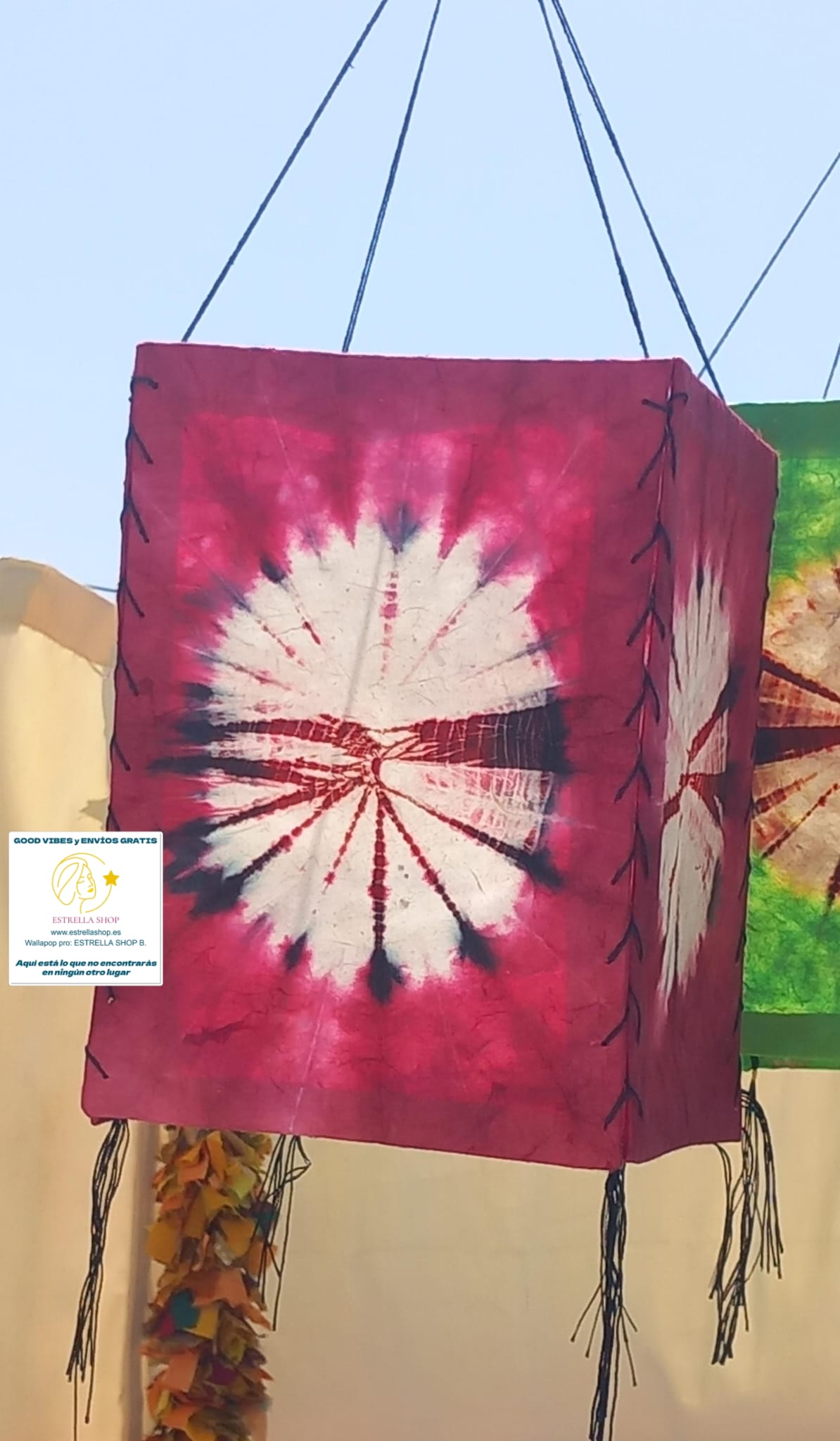 LÁMPARAS DECORATIVAS CON TRADICIÓN TYE DYE ARTESANALMENTE ELABORADAS.ENVÍO GRATIS SIN PEDIDO MÍNIO.