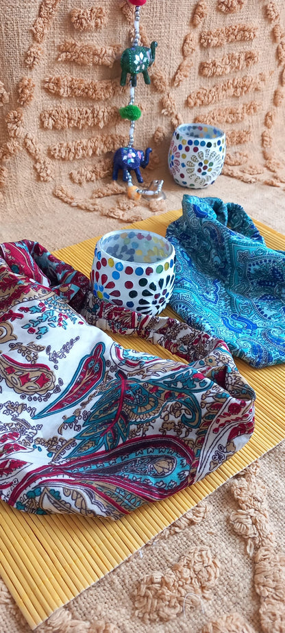 PACK DE 2 DIADEMAS SEDA INDIA SAREE A ELEGIR.ENVÍO GRATIS SIN PEDIDO MÍNIMO.