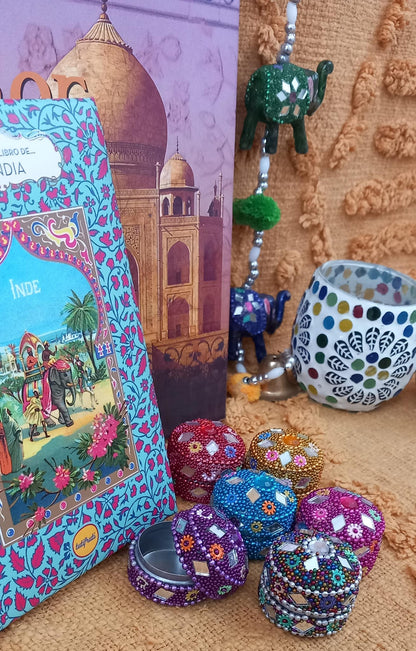 PACK JAIPUR DE 6 MINI CAJAS ESPEJITOS HECHAS ARTESANALMENTE EN INDIA.ENVÍO GRATIS SIN PEDIDO MÍNIMO.