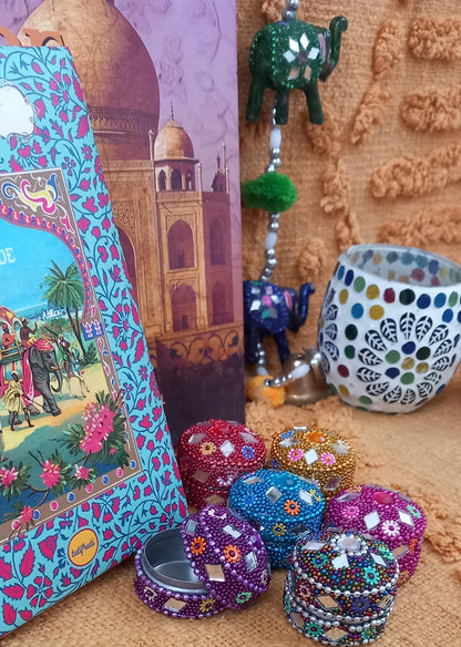 PACK JAIPUR DE 6 MINI CAJAS ESPEJITOS HECHAS ARTESANALMENTE EN INDIA.ENVÍO GRATIS SIN PEDIDO MÍNIMO.