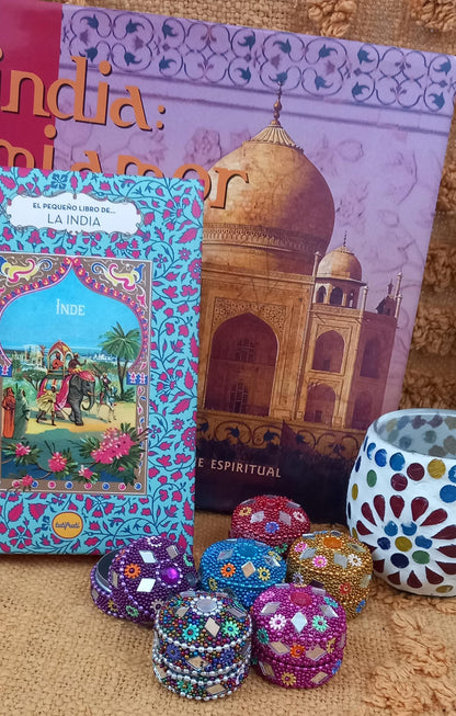 PACK JAIPUR DE 6 MINI CAJAS ESPEJITOS HECHAS ARTESANALMENTE EN INDIA.ENVÍO GRATIS SIN PEDIDO MÍNIMO.