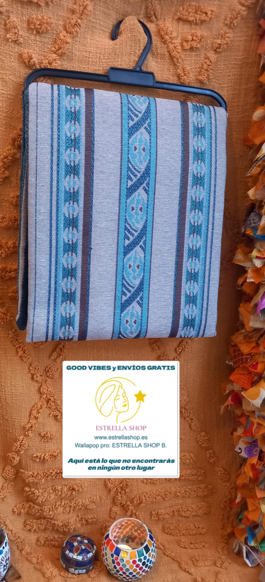 CORTINAS CON AZUL YA CONFECCIONADAS.ENVÍO GRATIS SIN PEDIDO MÍNIMO.