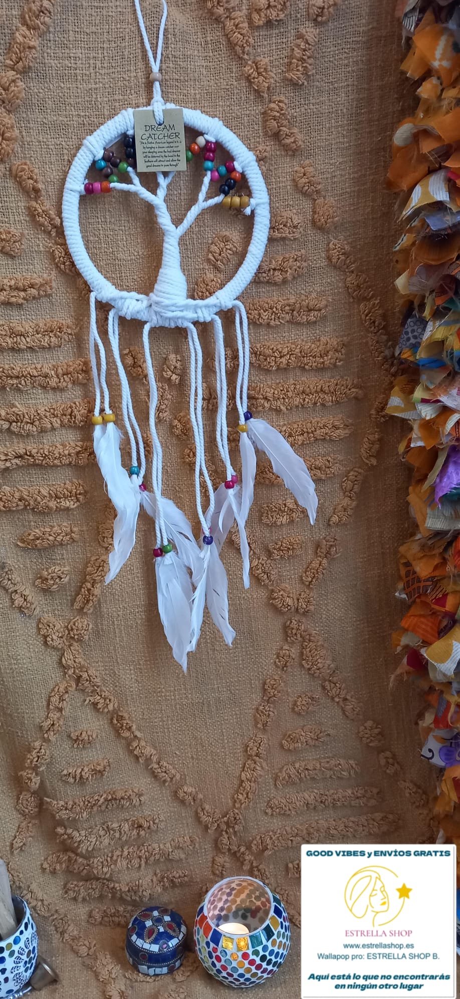 Atrapasueños árbol de la vida con detalles de color.Envío Gratis,precio sin competencia.