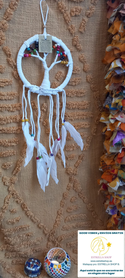 Atrapasueños árbol de la vida con detalles de color.Envío Gratis,precio sin competencia.