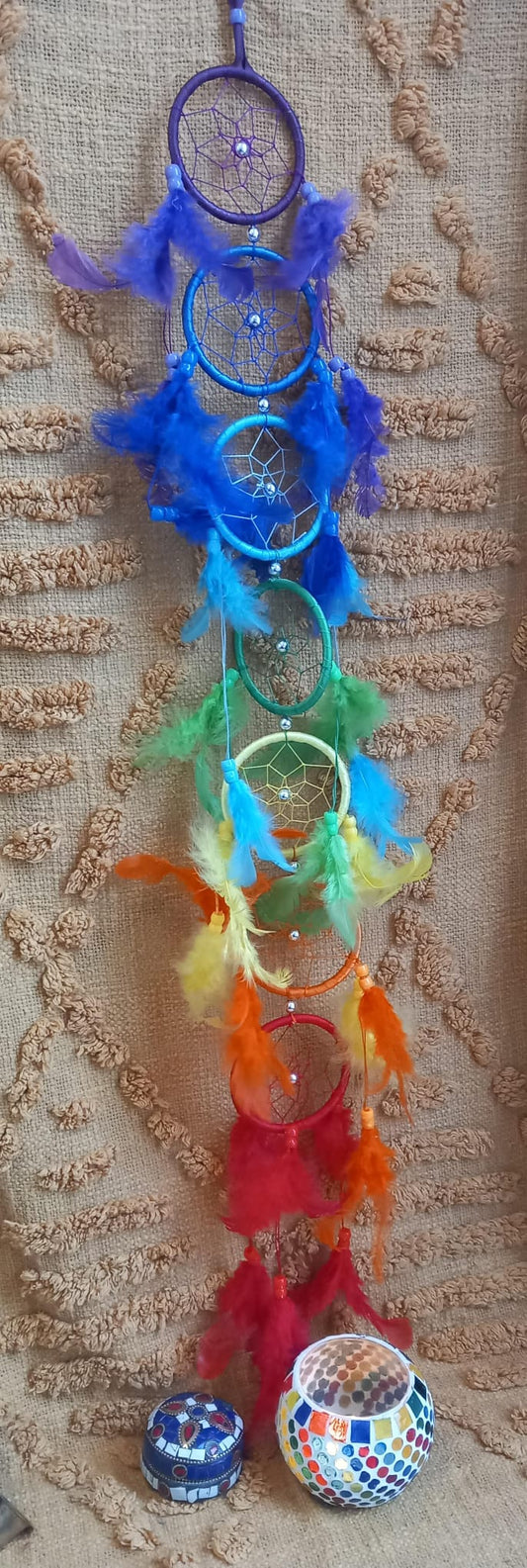 ATRAPASUEÑOS 7 CHAKRAS DE COLORES,ENVÍO GRATIS SIN PEDIDO MÍNIMO.