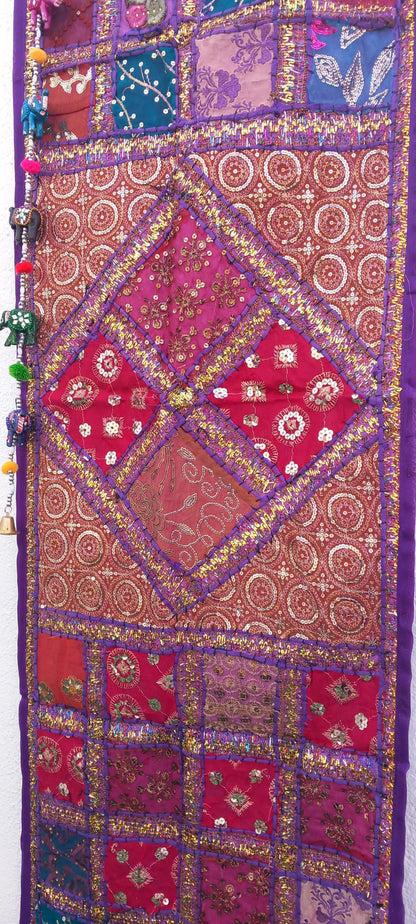 TEXTIL TAPIZ Y CAMINO PATCHWORK BORDADO A MANO EN INDIA.ENVÍO GRATIS SIN PEDIDO MÍNIMO.