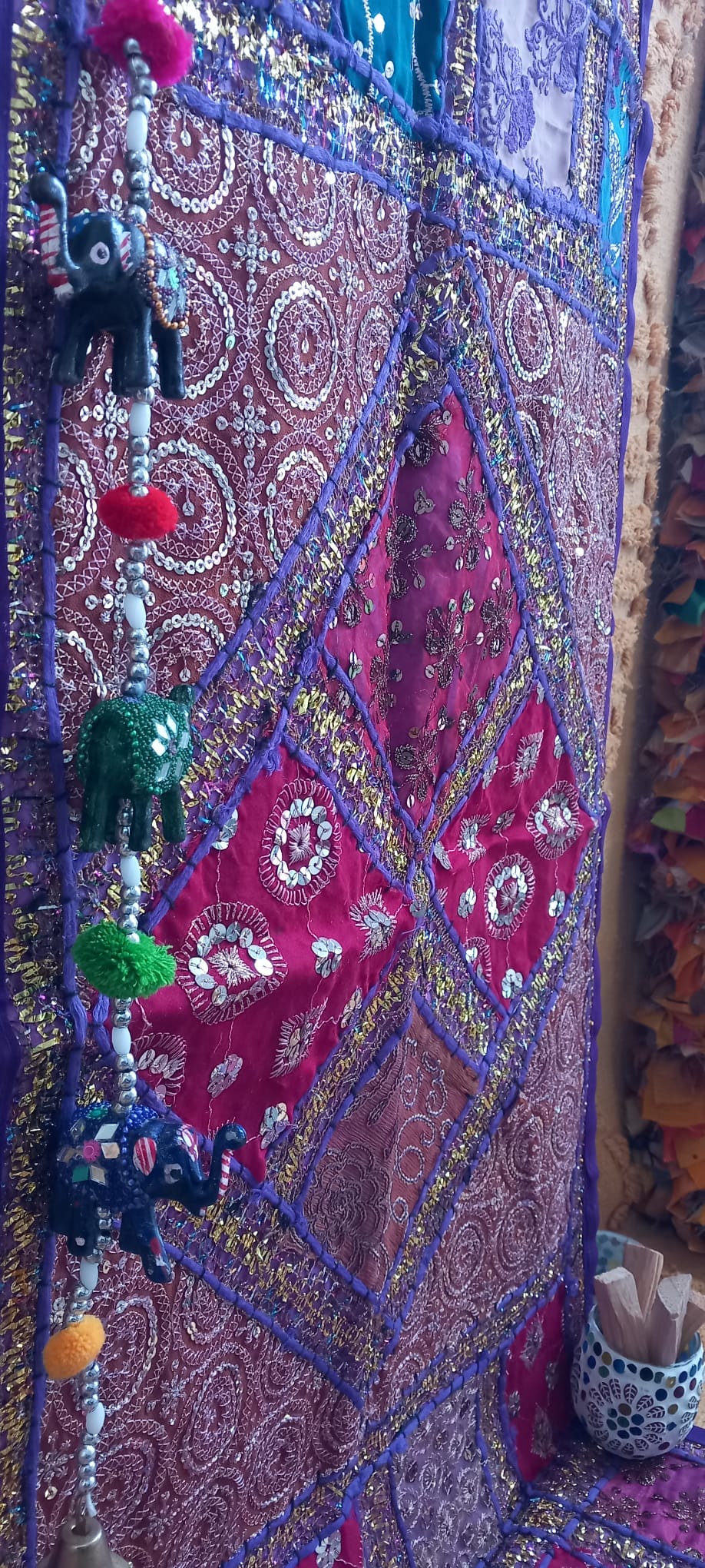TEXTIL TAPIZ Y CAMINO PATCHWORK BORDADO A MANO EN INDIA.ENVÍO GRATIS SIN PEDIDO MÍNIMO.