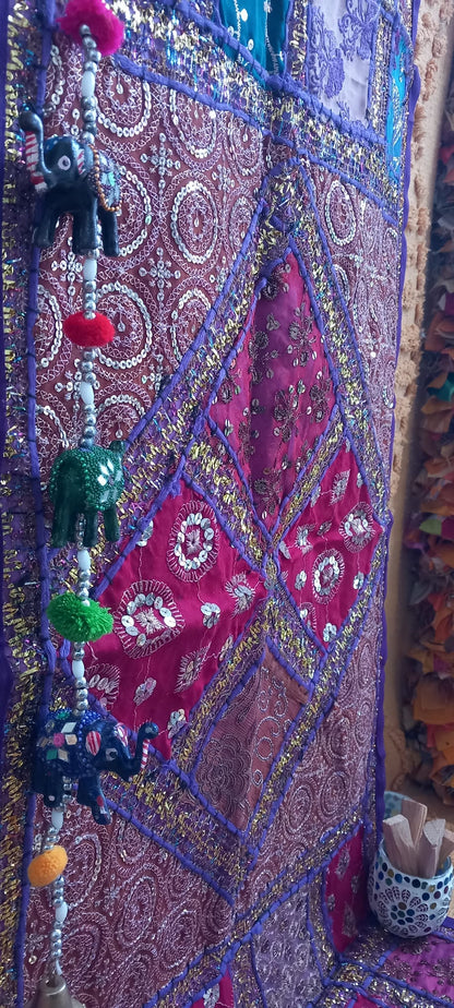 TEXTIL TAPIZ Y CAMINO PATCHWORK BORDADO A MANO EN INDIA.ENVÍO GRATIS SIN PEDIDO MÍNIMO.