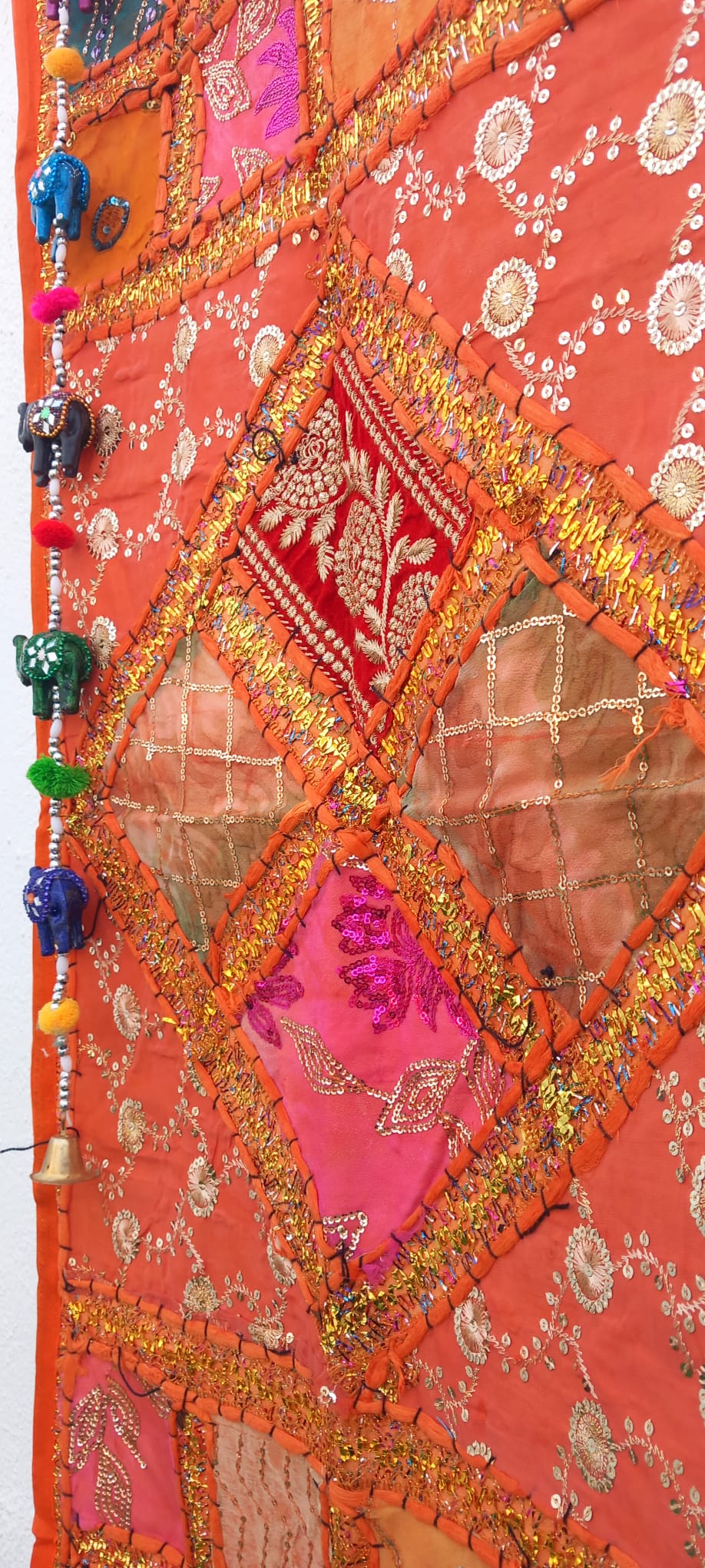 TEXTIL TAPIZ Y CAMINO PATCHWORK BORDADO A MANO EN INDIA.ENVÍO GRATIS SIN PEDIDO MÍNIMO.