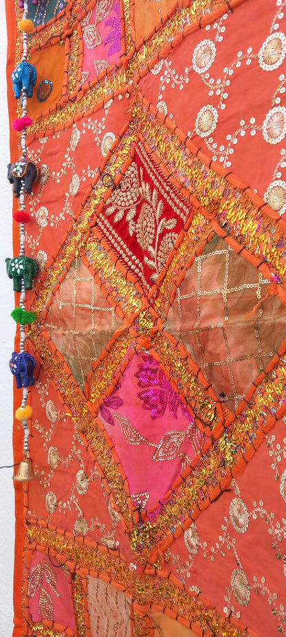 TEXTIL TAPIZ Y CAMINO PATCHWORK BORDADO A MANO EN INDIA.ENVÍO GRATIS SIN PEDIDO MÍNIMO.