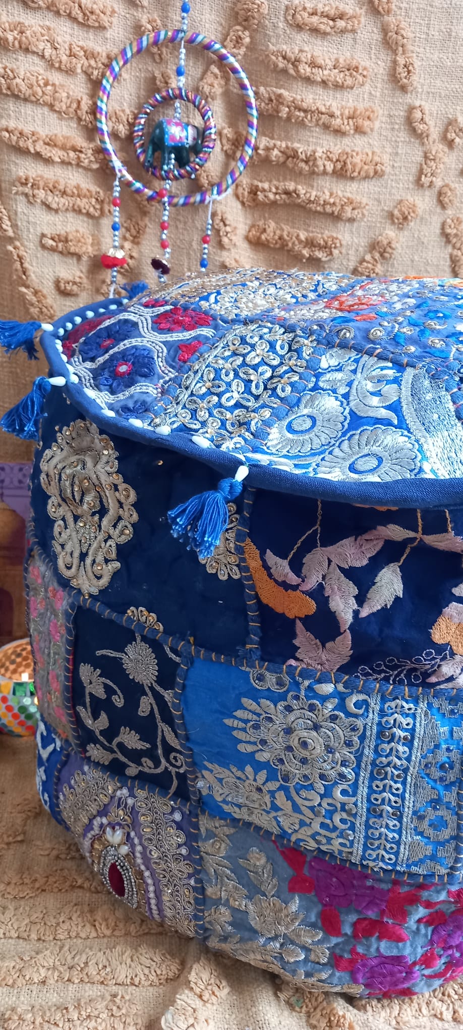 PUFF DECORATIVO PATCHWORK PARA TRANSFORMAR VIBRANTE CUALQUIER AMBIENTE.ENVÍO GRATIS SIN PEDIDO MÍNIMO.
