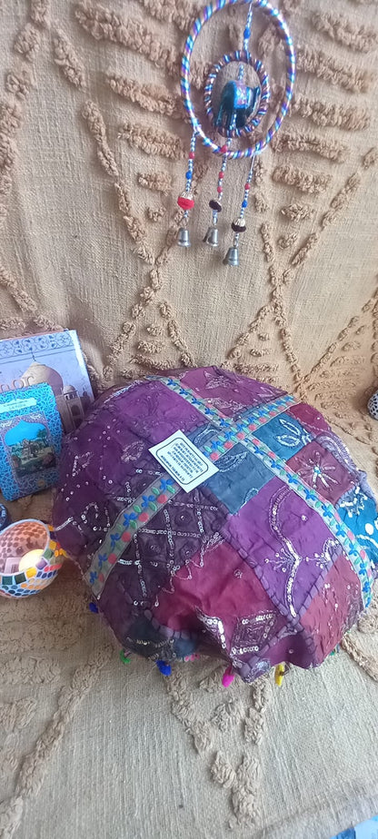ZAFÚ PATCHWORK REDONDO ELABORADO ARTESANALMENTE CON ESENCIA BOHO.11.99€ENVÍO GRATIS SIN PEDIDO MÍNIMO.