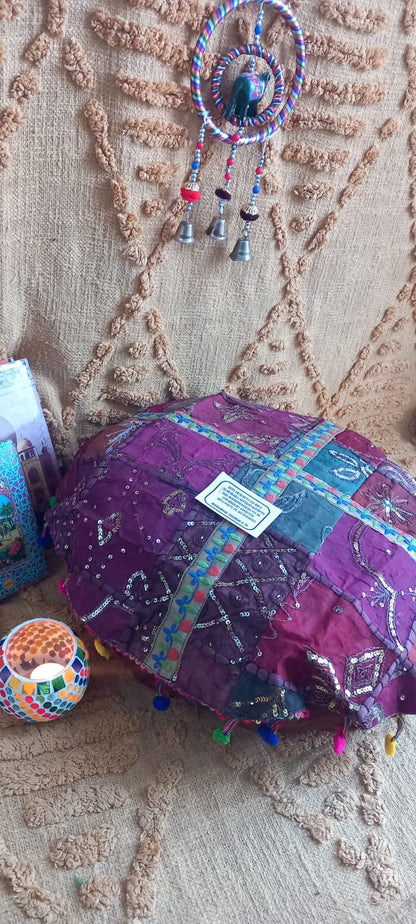ZAFÚ PATCHWORK REDONDO ELABORADO ARTESANALMENTE CON ESENCIA BOHO.11.99€ENVÍO GRATIS SIN PEDIDO MÍNIMO.