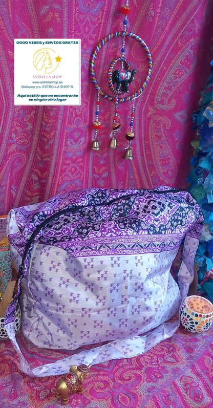 BOLSO SEDA CON CREMALLERA,AUTÉNTICA ARTESANÍA INDIA CON MÁGICOS COLORES.ENVÍO GRATIS SIN PEDIDO MÍNIMO.