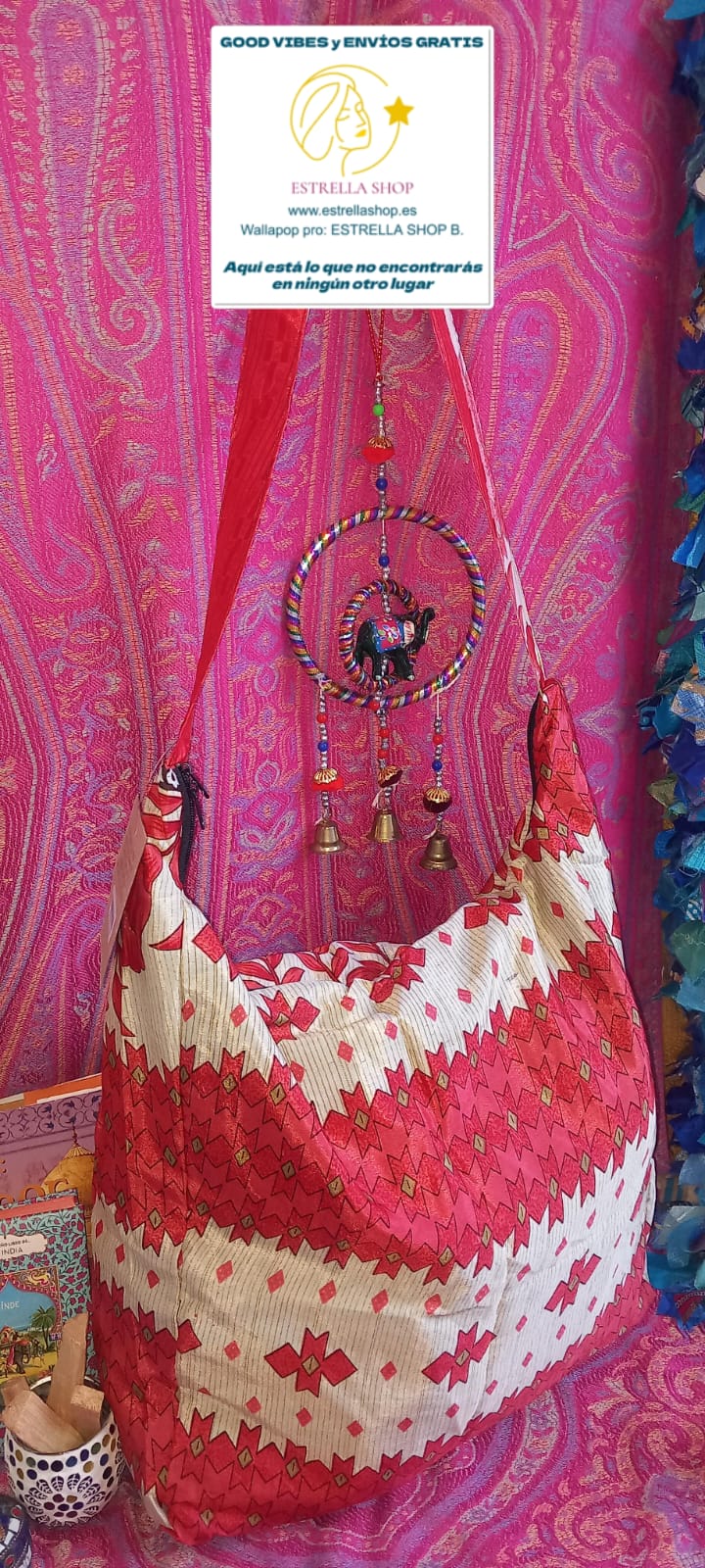 BOLSO SEDA CON CREMALLERA,AUTÉNTICA ARTESANÍA INDIA CON MÁGICOS COLORES.ENVÍO GRATIS SIN PEDIDO MÍNIMO.