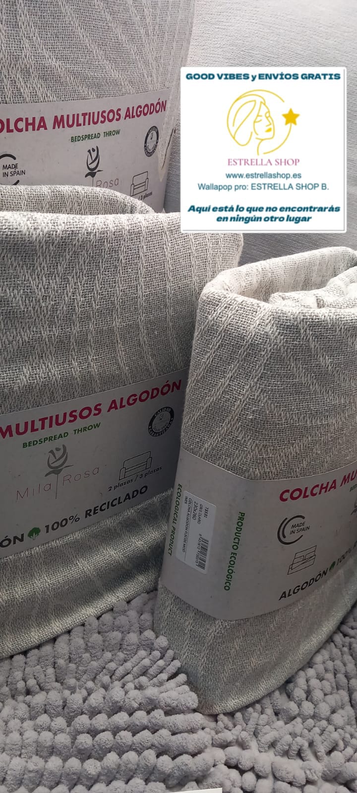 JARAPA Y COLCHA MULTIUSOS 230X260 ALGODÓN 100X100 ES UN PRODUCTO ECOLÓGICO Y ARTESANAL.ENVÍO GRATIS SIN PEDIDO MÍNIMO.