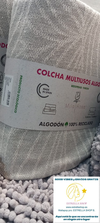 JARAPA Y COLCHA MULTIUSOS 230X260 ALGODÓN 100X100 ES UN PRODUCTO ECOLÓGICO Y ARTESANAL.ENVÍO GRATIS SIN PEDIDO MÍNIMO.