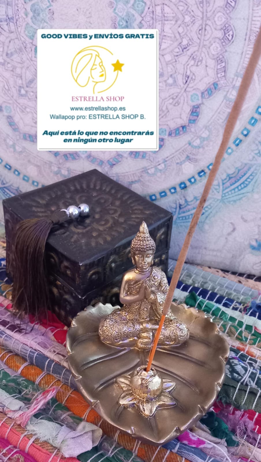 Un incensario con Buda que transmite serenidad, tradición y espiritualidad en su forma más pura.Envío Gratis sin pedido mínimo.