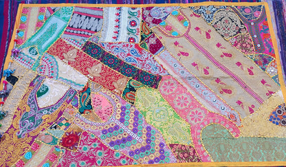 GRAN TAPIZ PATCHWORK DE 150X100CM TAMBIÉN COMO CAMINO,JOYA TEXTIL.ENVÍO GRATIS SIN MÍNIMOS.