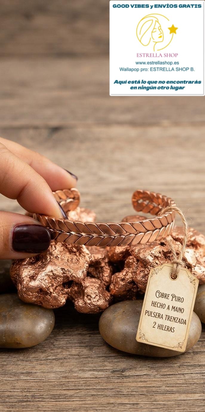 Preciosa y original pulsera de cobre con un espectacular trabajo manual de estilo cadena.  15MM.Hecha en Nepal ENVÍO GRATIS SIN PEDIDO MÍNIMO.
