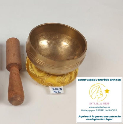 CUENCO GRABADO INCLUYE ZAFU Y STICK DE MADERA,INSTRUMENTO ANCESTRAL HECHO EN NEPAL.ENVÍO GRATIS SIN PEDIDO MÍNIMO.