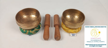 CUENCO GRABADO INCLUYE ZAFU Y STICK DE MADERA,INSTRUMENTO ANCESTRAL HECHO EN NEPAL.ENVÍO GRATIS SIN PEDIDO MÍNIMO.
